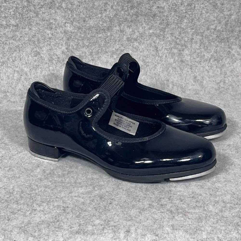 Bloch Girl's Tap Shoes Black Patent Size 12.5 Rubber Sole Dancewear‎ MaryJane